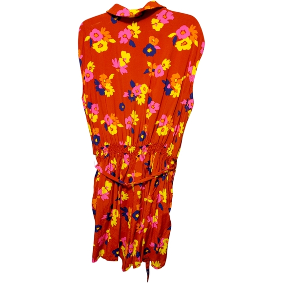 Modcloth Read It and Steep Romper Rusty Orange Floral Women's Plus Size 3X - Picture 6 of 10